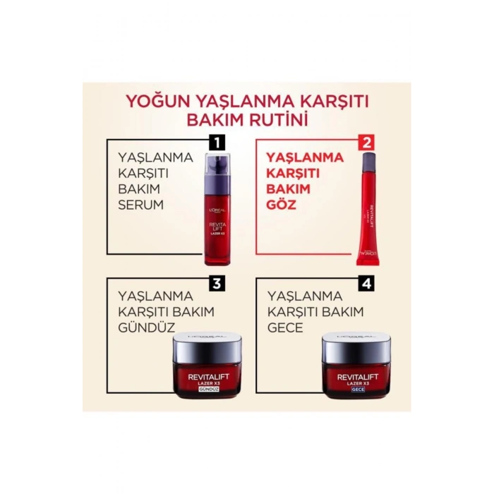 Loreal Paris Revitalift Lazer X3 Yoğun Yaşlanma Kırışıklık Karşıtı 4lü Cilt Bakım Seti