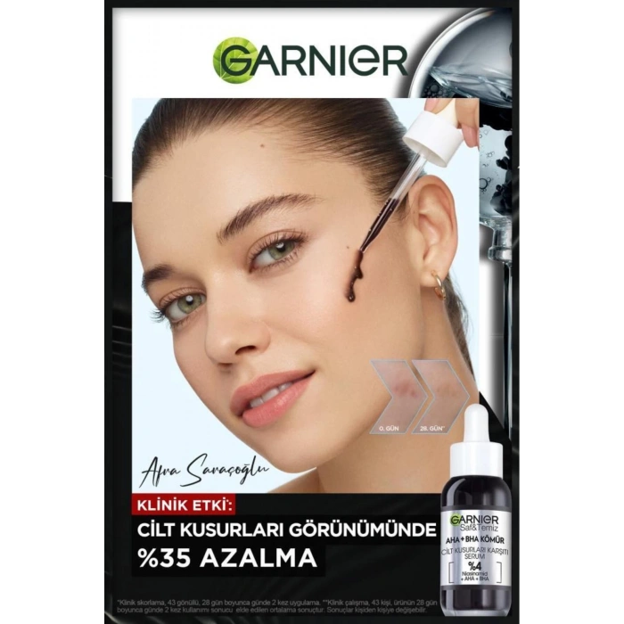 Garnier Saf & Temiz Nemlendiren Temizleyici 250 ml + Aha Bha Cilt Kusurları Karşıtı Serum 30 ml