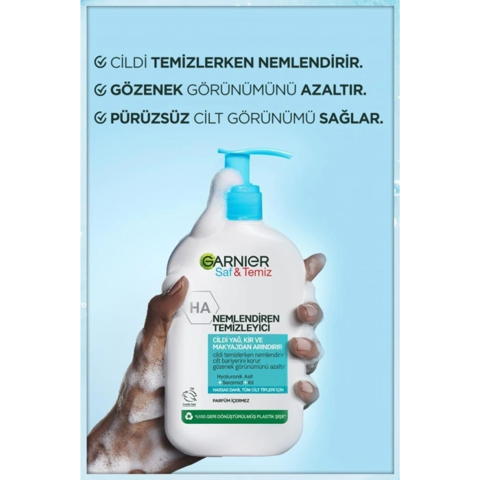 Garnier Saf & Temiz Nemlendiren Temizleyici 250 ml + Nem Bombası Canlandırıcı Kağıt Maske / 2 Adet