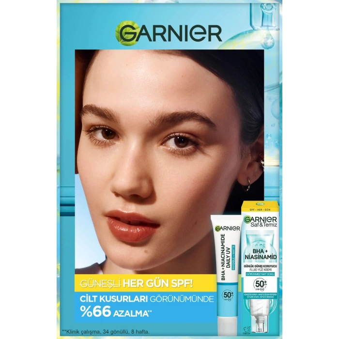 Garnier Saf Ve Temiz Bha Niasinamid Günlük Güneş Koruyucu Fluid Yüz Kremi Spf50 40 ml
