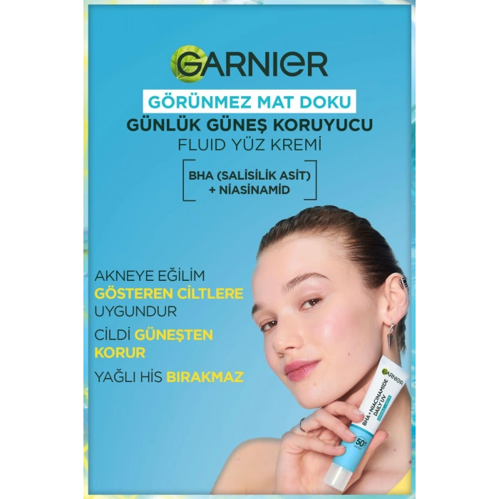 Garnier Saf Ve Temiz Bha Niasinamid Günlük Güneş Koruyucu Fluid Yüz Kremi Spf50 40 ml