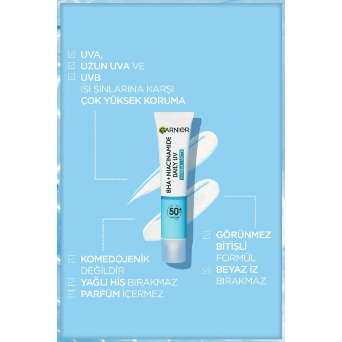 Saf Ve Temiz Bha Niasinamid Günlük Güneş Koruyucu Fluid Yüz Kremi Spf50 40ml