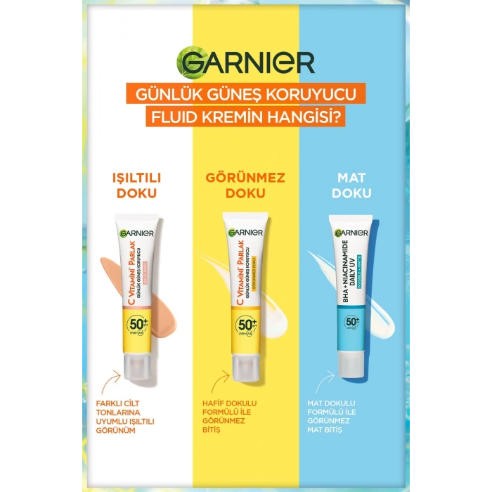 Garnier Saf Ve Temiz Bha Niasinamid Günlük Güneş Koruyucu Fluid Yüz Kremi Spf50 40 ml