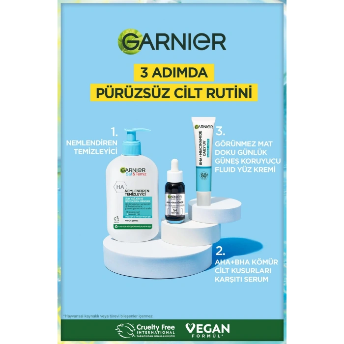 Garnier Saf Ve Temiz Bha Niasinamid Günlük Güneş Koruyucu Fluid Yüz Kremi Spf50 40 ml