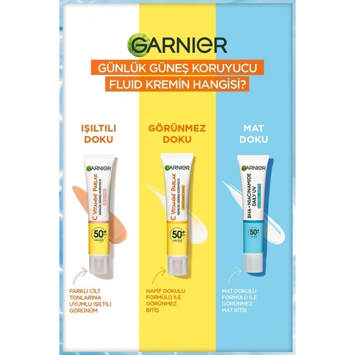 Saf Ve Temiz Bha Niasinamid Günlük Güneş Koruyucu Fluid Yüz Kremi Spf50 40ml