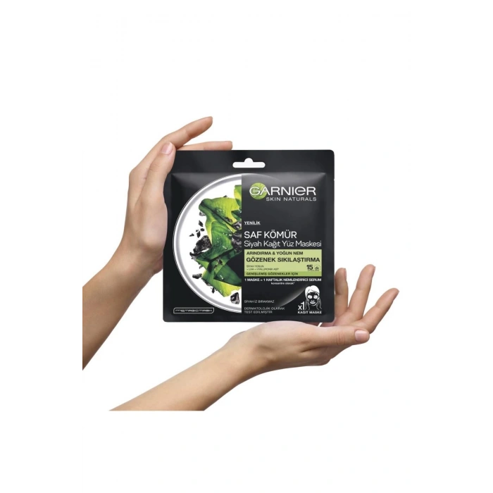 Garnier Skin Naturals Kömürlü Kağıt Yüz Maskesi Siyah Yosun
