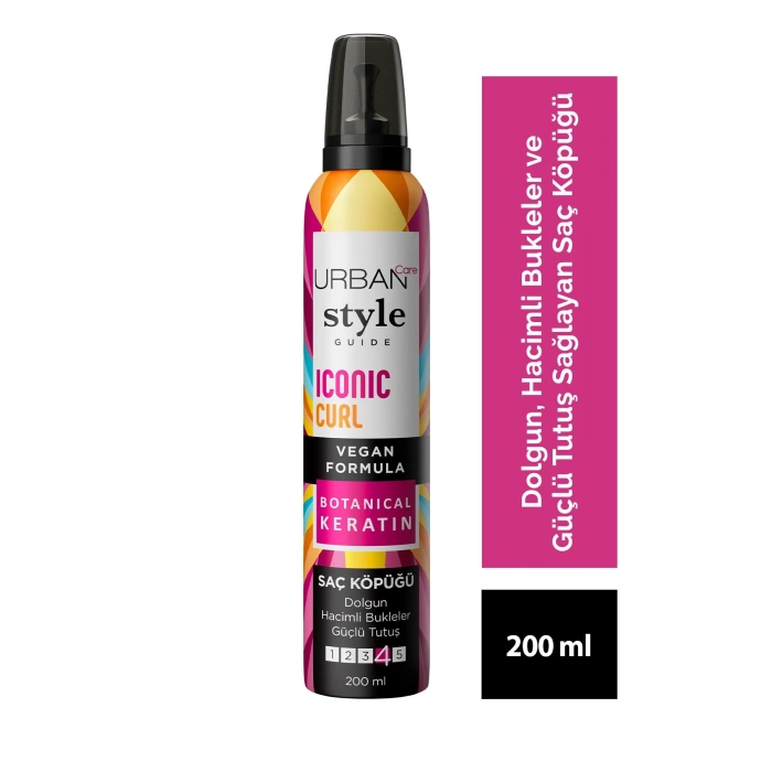 Urban Care Style Guide Iconic Curl Hacimli Bukleler Sağlayan Saç Köpüğü - Güçlü Tutuş - Vegan- 200 ml