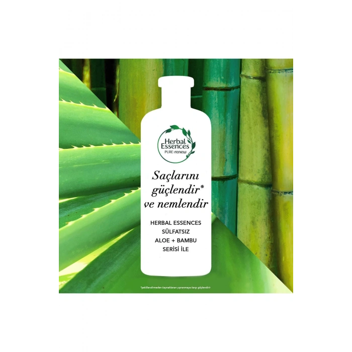 Herbal Essences Sülfatsız Güç ve Nem Aloe + Bambu  Şampuan 380 ml + Saç Bakım Kremi 275 ml