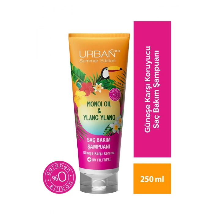 Urban Care Summer - Monoi Yağı & Ylang Ylang Güneş Koruyucu Saç Bakım Şampuanı - Vegan - 250 ml