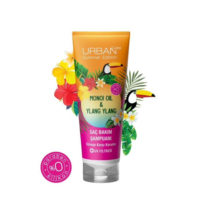 Urban Care Summer - Monoi Yağı & Ylang Ylang Güneş Koruyucu Saç Bakım Şampuanı - Vegan - 250 ml