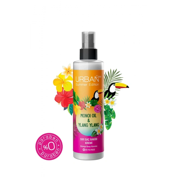 Urban Care Summer - Monoi Yağı & Ylang Ylang Güneş Koruyucu Sıvı Saç Bakım Kremi - Vegan - 200 ml