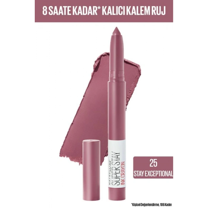 Maybelline New York Super Stay Ink Crayon Kalem Mat Ruj - 25 Stay Exceptional