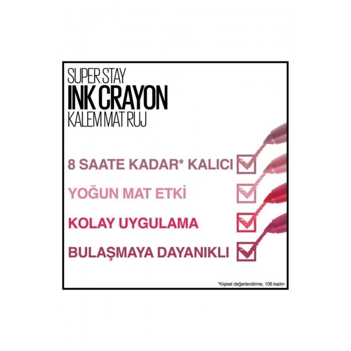 Maybelline New York Super Stay Ink Crayon Kalem Mat Ruj - 25 Stay Exceptional
