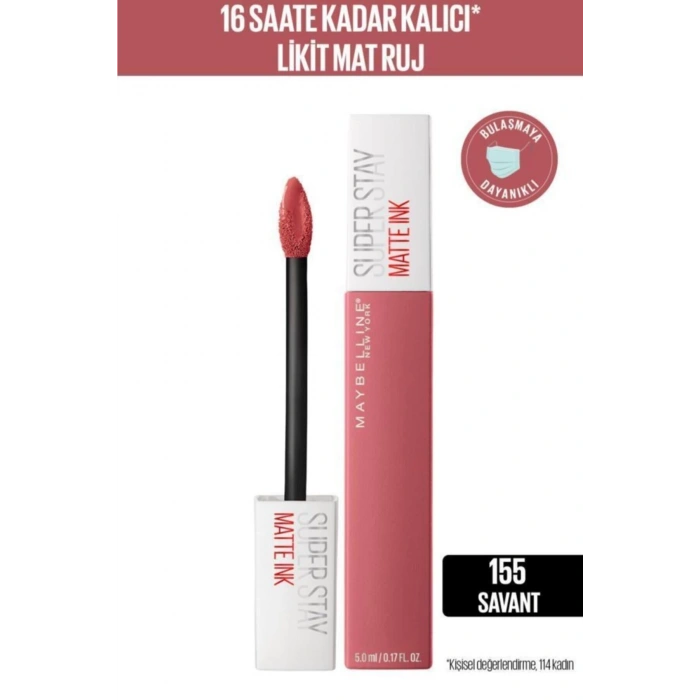 Maybelline New York Super Stay Matte Ink Likit Mat Ruj - 155 Savant - Nude Pembe
