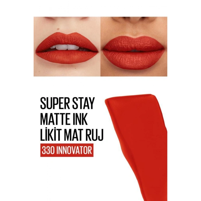 Maybelline New York Super Stay Matte Ink Likit Mat Ruj - 330 Innovator- Kırmızı