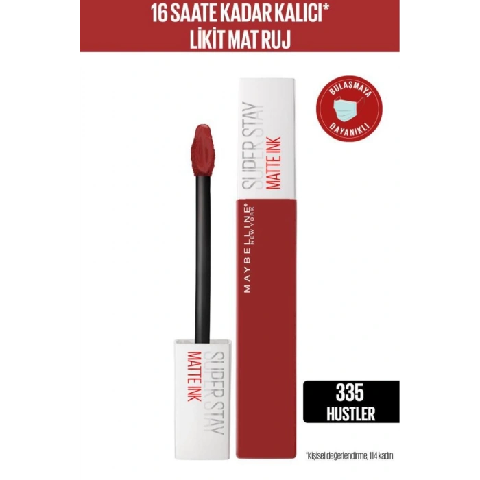 Maybelline New York Super Stay Matte Ink Likit Mat Ruj - 335 Hustler- Kırmızı