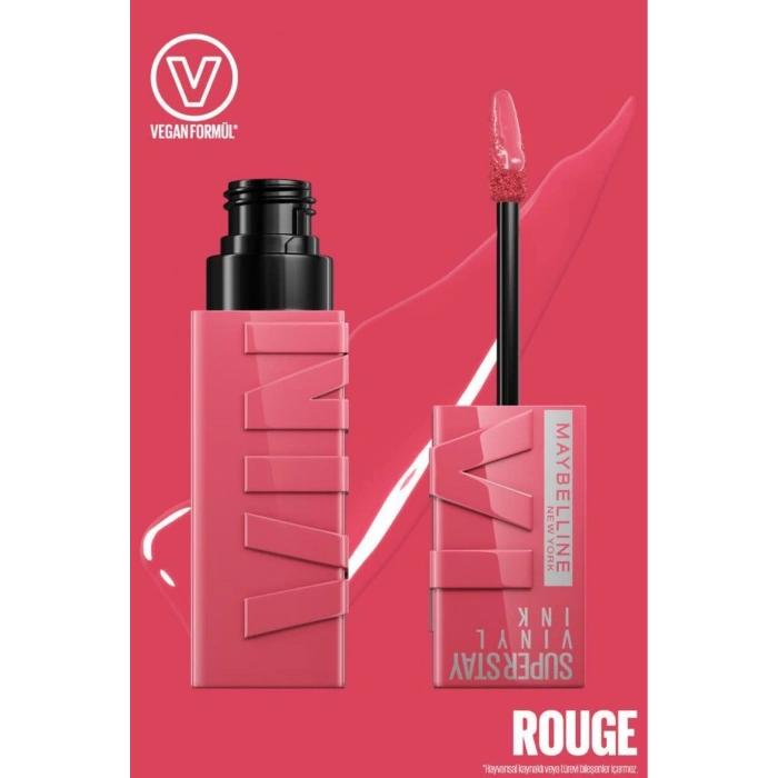 Maybelline New York Super Stay Vinyl Ink Uzun Süre Kalıcı Likit Parlak Ruj 145 Rogue