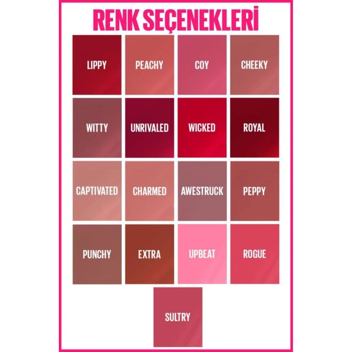 Maybelline New York Super Stay Vinyl Ink Uzun Süre Kalıcı Likit Parlak Ruj 155 Upbeat