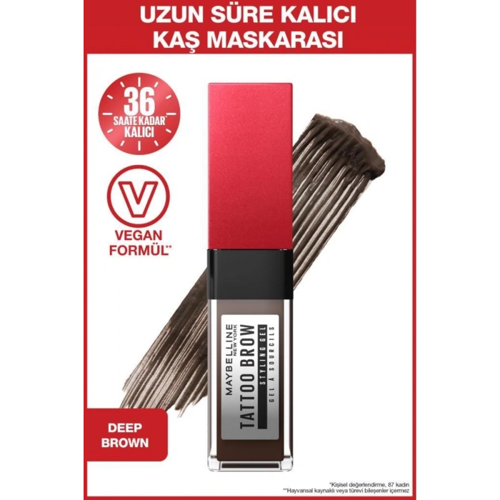 Maybelline New York Tattoo Brow 36 Saat Styling Gel - 260 Deep Brown