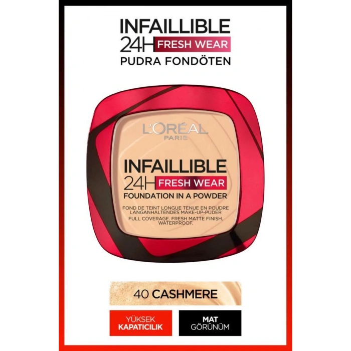 Loreal Paris Telescopic Carbon Black Maskara - Siyah & Infaillible 24h Fresh Wear Pudra Fondöten 40 Cashmere