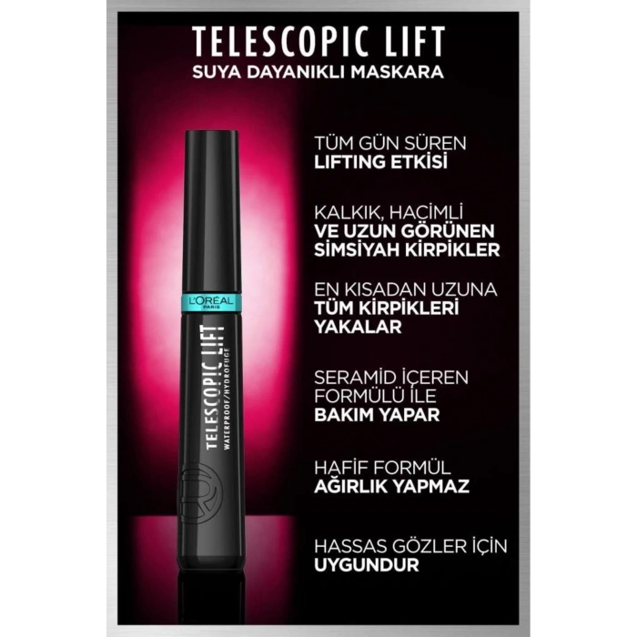 Telescopic Lift Suya Dayanıklı Maskara