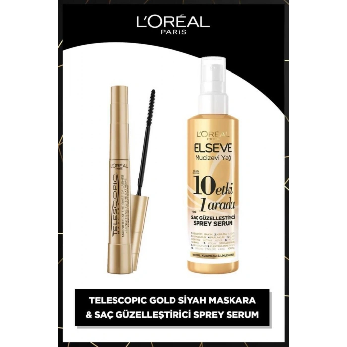 Loreal Paris Telescopic Maskara & Mucizevi Yağ 10 Etki 1 Arada Saç Güzelleştirici Sprey Serum 150 ml