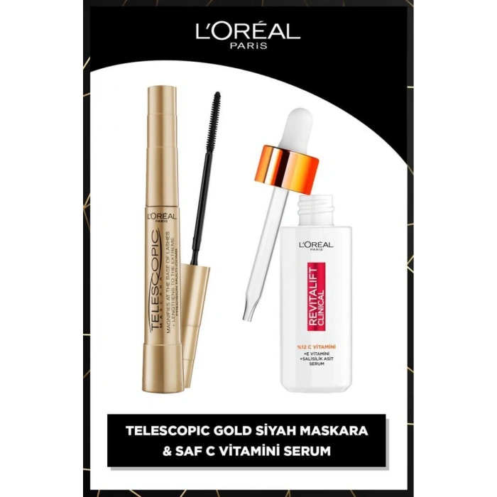 Loreal Paris Telescopic Maskara & Revitalift Clinical %12 Saf C Vitamini Aydınlatıcı Gözenek Karşıtı Serum 30 ml