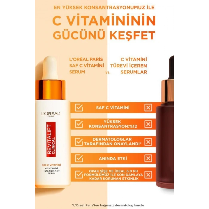 Loreal Paris Telescopic Maskara & Revitalift Clinical %12 Saf C Vitamini Aydınlatıcı Gözenek Karşıtı Serum 30 ml