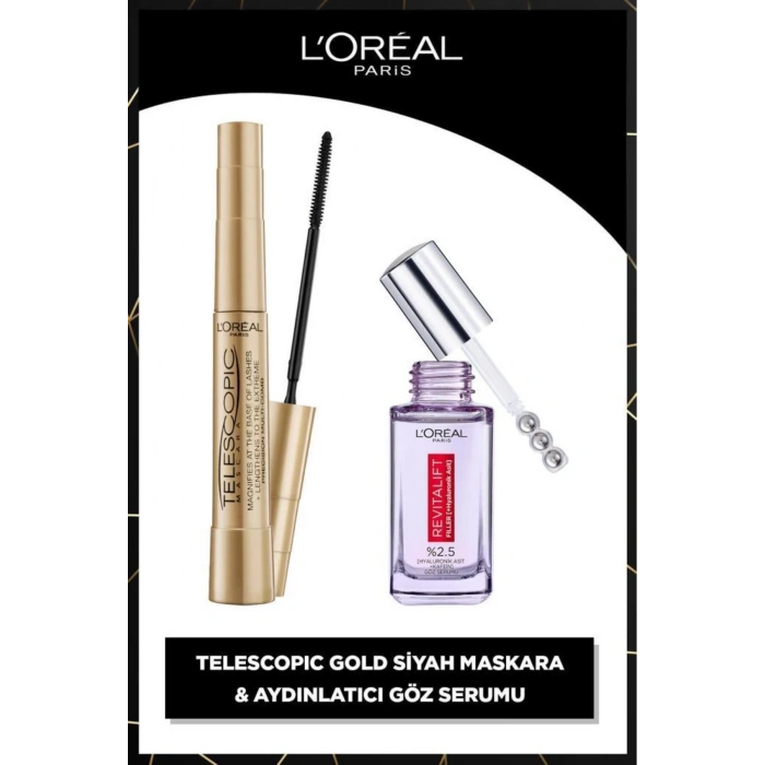 Loreal Paris Telescopic Maskara & Revitalift Filler Aydınlatıcı Göz Serumu
