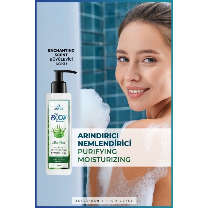 Zeyce The Body Passion Aloe Vera Arındırıcı Nemlendirici Duş Jeli 300 ml