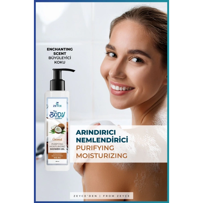 Zeyce The Body Passion Hindistan Cevizi Arındırıcı Nemlendirici Duş Jeli 300 ml