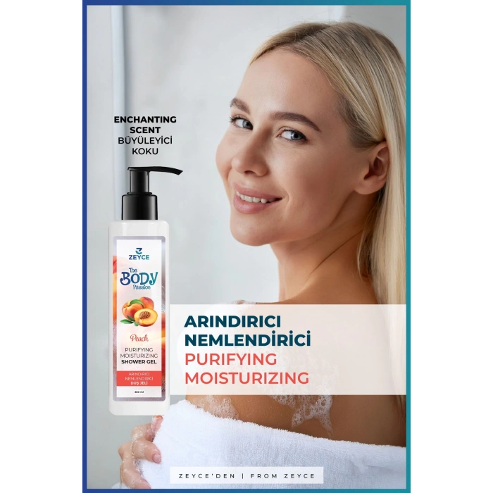 Zeyce The Body Passion Şeftali Arındırıcı Nemlendirici Duş Jeli 300 ml