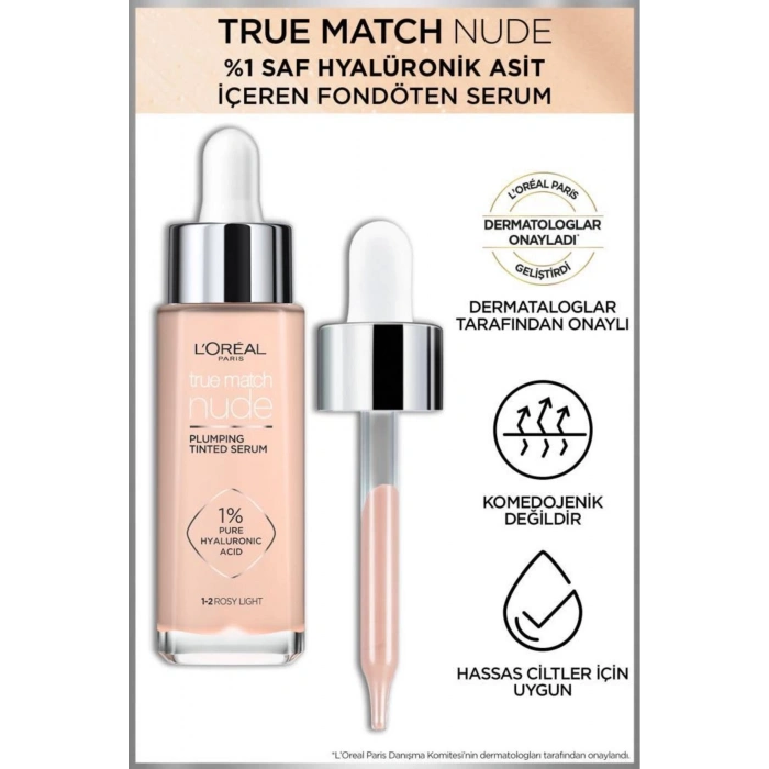 Loreal Paris True Match Nude Fondöten Serum 1-2 Rosy Light