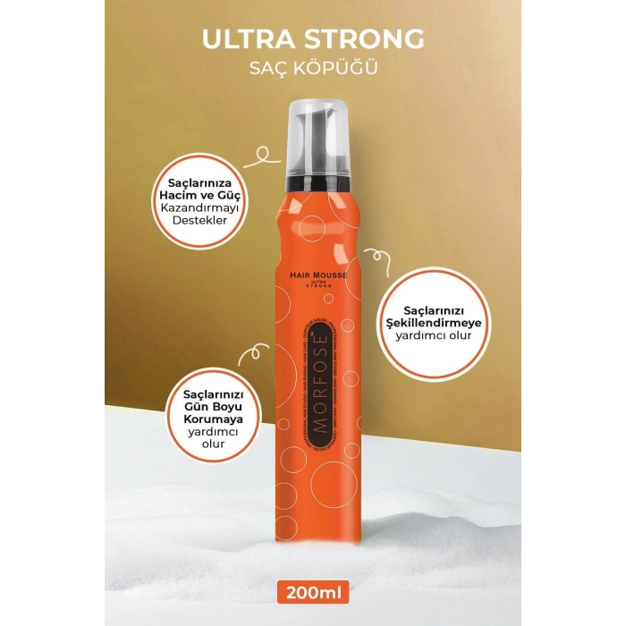 Morfose Ultra Strong Saç Köpüğü 200 ml - Ultra Güçlü Tutuş Ve Hacimli Saçlar