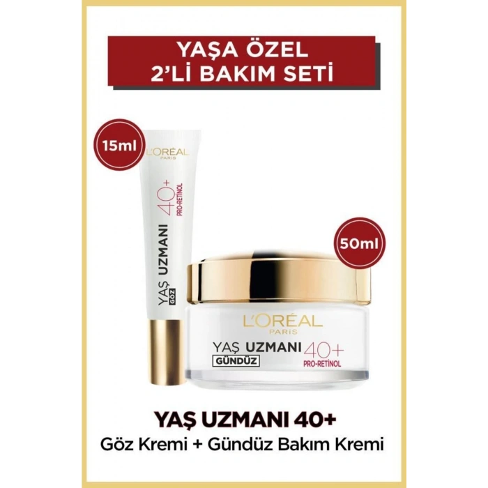 Loreal Paris Yaş Uzmanı 40+ Kırışıklık Karşıtı Sıkılaştırıcı Gündüz Kremi & Aydınlatıcı Göz Kremi Seti