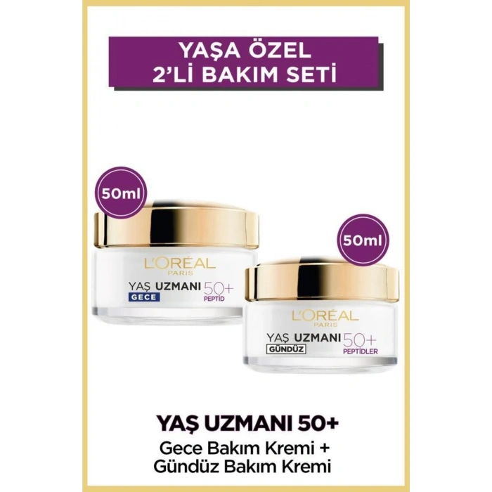 Loreal Paris Yaş Uzmanı 50+ Kırışıklık Karşıtı Yenileyici Gündüz & Gece Kremi Seti