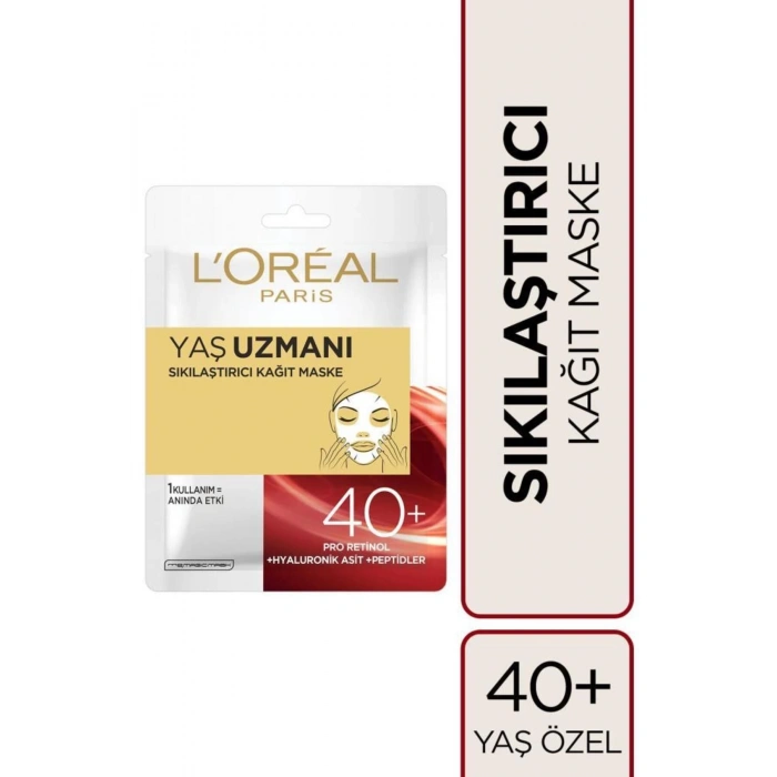 Loreal Paris Yaş Uzmanı Sıkılaştırıcı Kağıt Yüz Maskesi 40+ 4lü Set