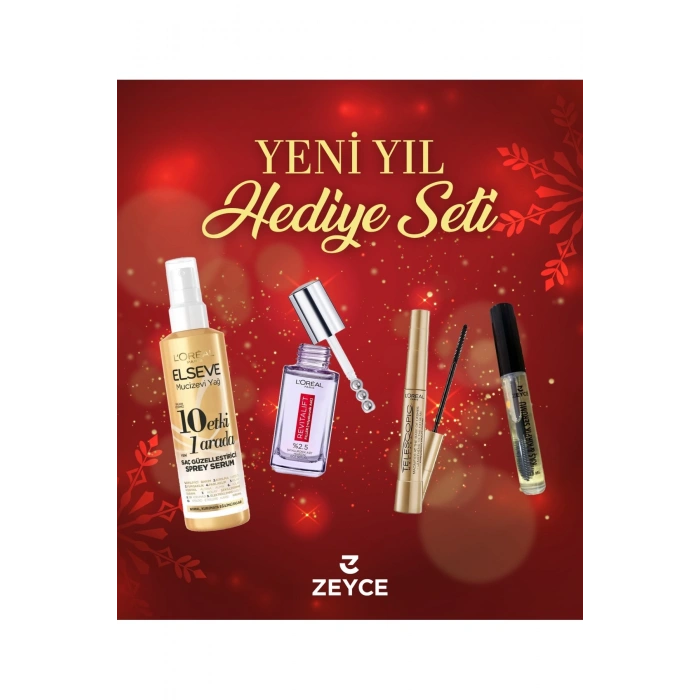 Yılbaşı Hediye Seti: Telescopic Maskara + Elseve Saç Serumu + Filler Göz Serumu + Zeyce Kaş Serumu