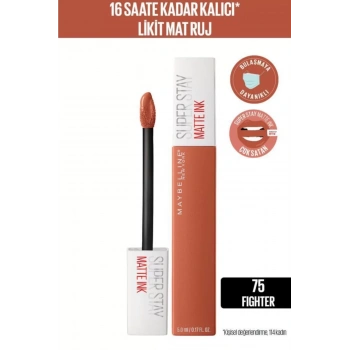 Maybelline New York Super Stay Matte Ink Unnude Likit Mat Ruj - 75 Fighter - Kahverengi