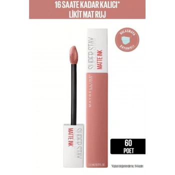 Maybelline New York Super Stay Matte Ink Unnude Likit Mat Ruj - 60 Poet - Nude