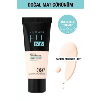 Maybelline New York Fit Me Matte + Poreless Fondöten - 97 Natural Porcelain