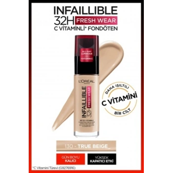 Loreal Paris Infaillible 32H Fresh Wear C Vitaminli Fondöten - 130 True Beige