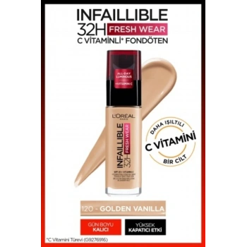 Loreal Paris Infaillible 32H Fresh Wear C Vitaminli Fondöten - 120 Golden Vanilla