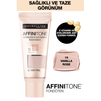 Maybelline New York Nemlendirme Etkili Fondöten - Affinitone Foundation 16 Vanilla Rose 30 ml