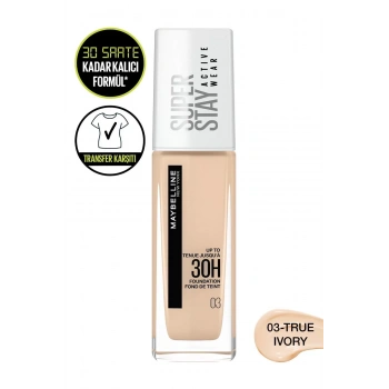 Maybelline New York Super Stay Active Wear 30h Fondöten 03 True Ivory