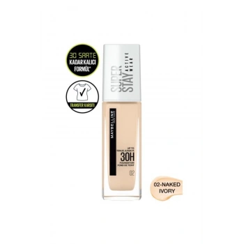 Maybelline New York Super Stay Active Wear 30h Fondöten 02 Naked Ivory