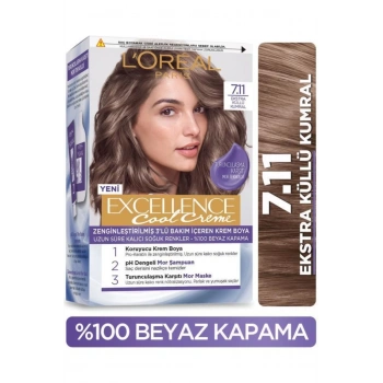 Loreal Paris Excellence Cool Creme Saç Boyası – 7.11 Ekstra Küllü Kumral