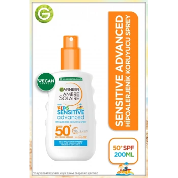 Garnier Ambre Solaire Sensitive Advanced Çocuk Hipoalerjenik Güneş Koruyucu Sprey SPF50+ 200 ml