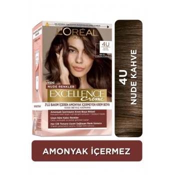 Loreal Paris Excellence Creme Nude Renkler Saç Boyası – 4u Nude Kahve