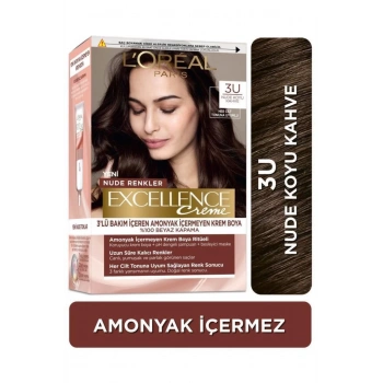 Loreal Paris Excellence Creme Nude Renkler Saç Boyası – 3u Nude Koyu Kahve